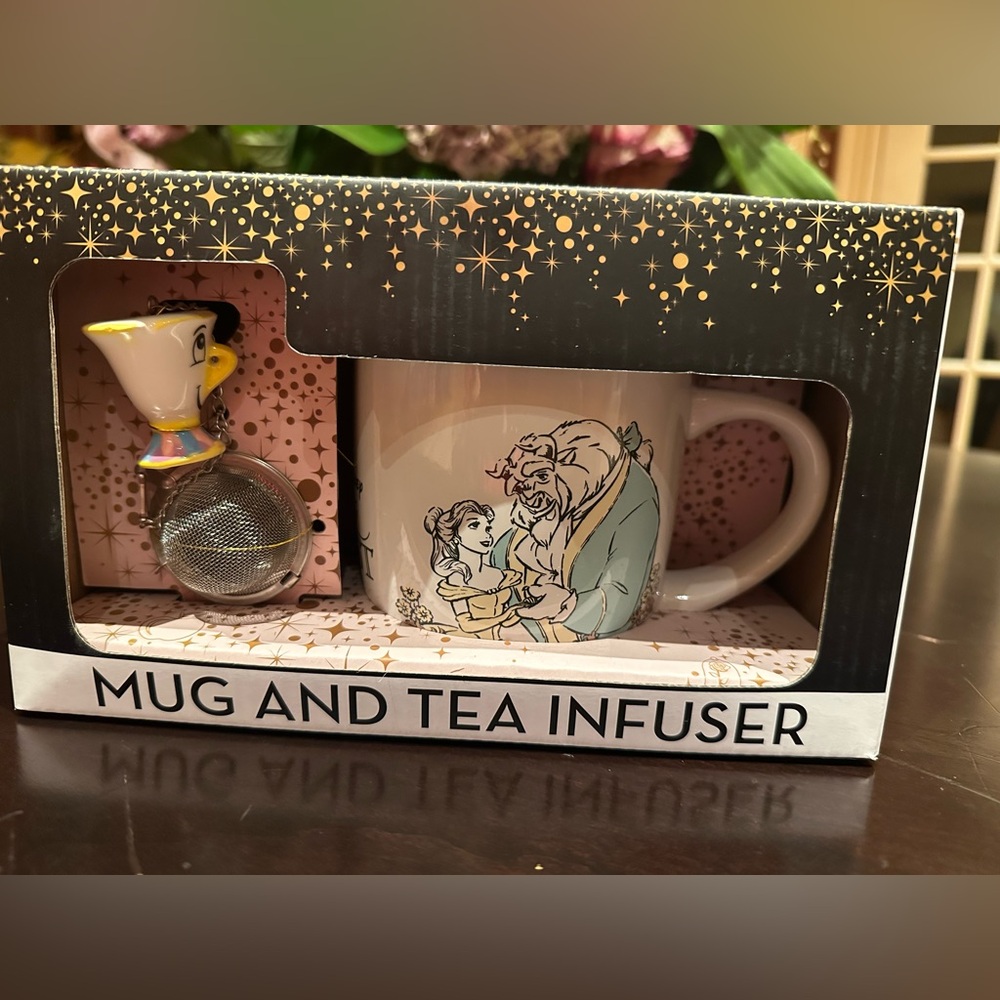 Disney Beauty and the Beast Pink Mug and Tea Infuser Set